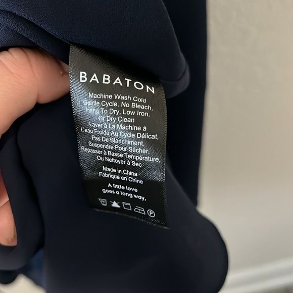 BABATON (Aritzia) Wallace Navy Short Sleeve Wrap Dress, Size XS - Picture 10 of 12
